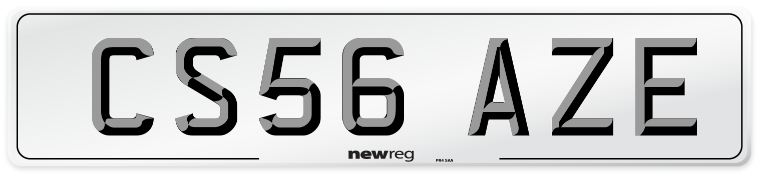CS56 AZE Number Plate from New Reg